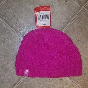 Youth north face pink knit knit hat